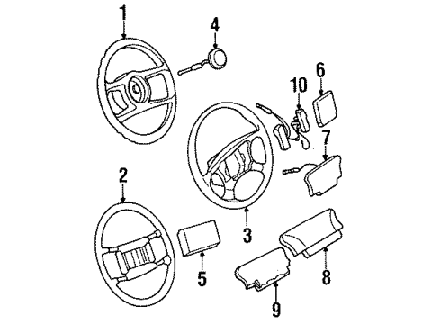 1989 Pontiac Sunbird Steering Wheel Diagram for 17987921
