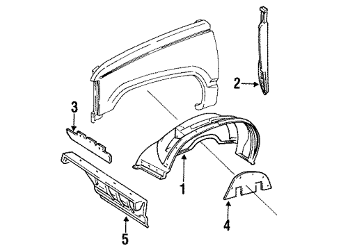 2000 Chevy Tahoe Inner Components - Fender Diagram