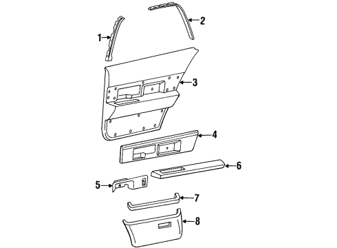 1992 Buick LeSabre Interior Trim - Rear Door Diagram