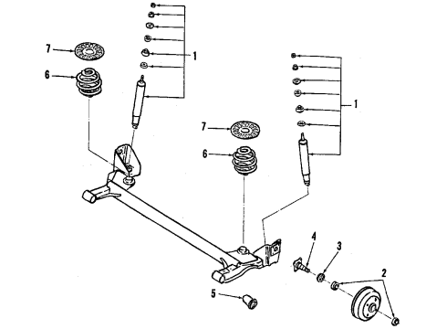 1985 Chevy Spectrum Rear Suspension Components Diagram