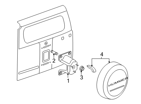 2007 Hummer H3 Spare Tire Carrier Diagram 2 - Thumbnail