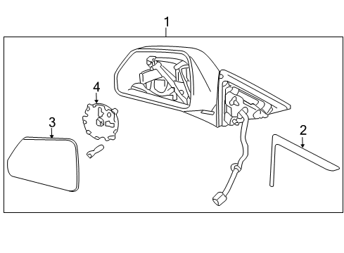 2012 Cadillac CTS Outside Mirrors Diagram 2 - Thumbnail