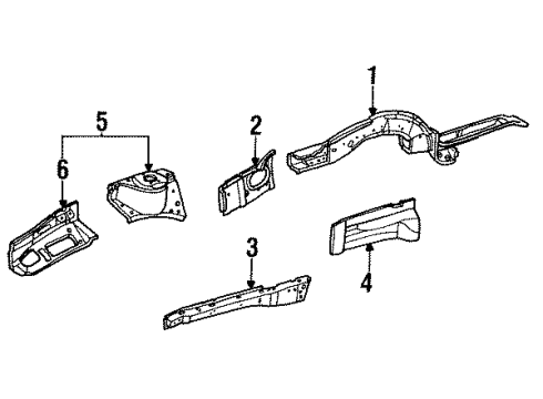 1992 Saturn SC Upper Rail, Front Passenger Side Diagram for 21080904