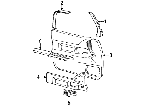 1993 Buick LeSabre Interior Trim - Front Door Diagram