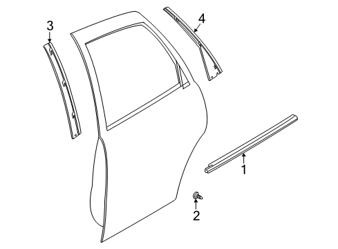 2002 Saturn L200 Exterior Trim - Rear Door Diagram