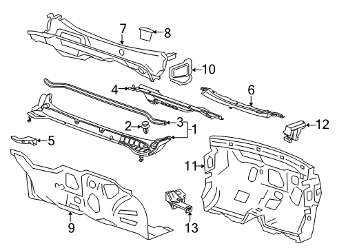 2012 Buick Verano Side Brace, Driver Side Diagram for 13328636
