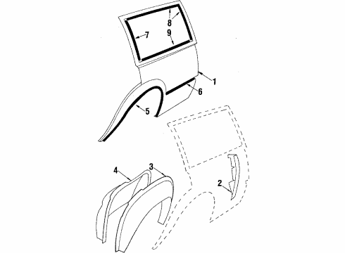 1989 Buick Skyhawk Floor Filler, Driver Side Diagram for 20159567