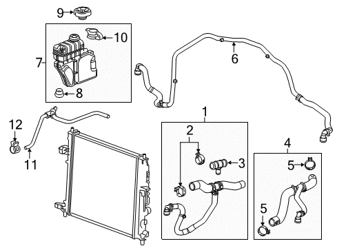 2016 Chevy Camaro Coolant Hose, Upper Diagram for 84132657