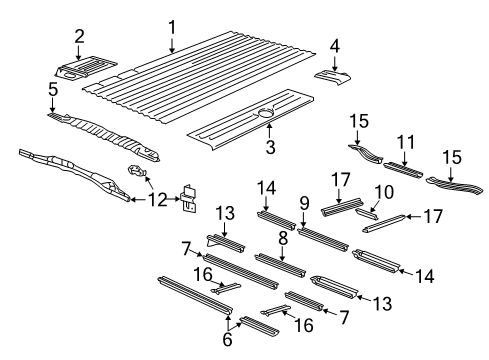 2025 Chevy Express 2500 Rear Floor & Rails Diagram