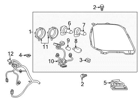2012 GMC Terrain Headlamp Components Diagram