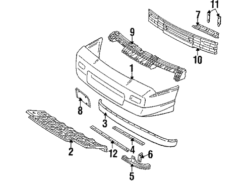 1987 Pontiac Fiero Front Bumper Diagram