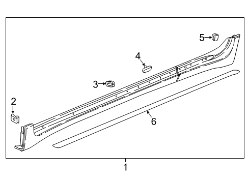 2024 Chevy Traverse Limited Rocker Molding, Black, Driver Side Diagram for 84359270