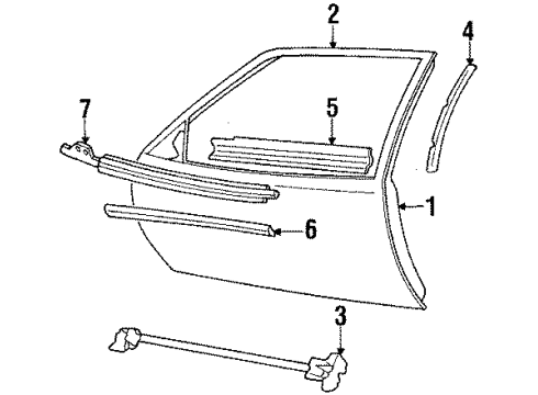 1990 Chevy Lumina Exterior Trim - Front Door Diagram