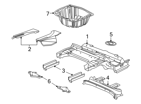 2008 Pontiac G8 Rear Floor & Rails Diagram