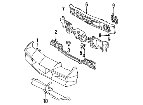 1988 Chevy Camaro Bumper & Components - Front Diagram 2 - Thumbnail