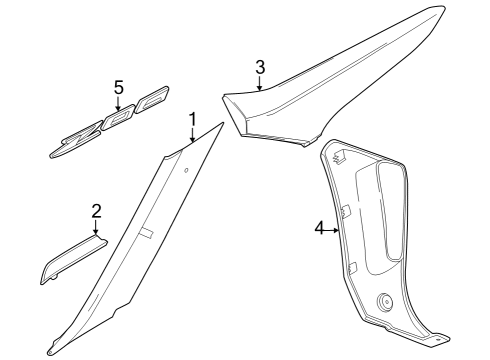 2025 Chevy Corvette Exterior Trim - Quarter Panel Diagram 3 - Thumbnail