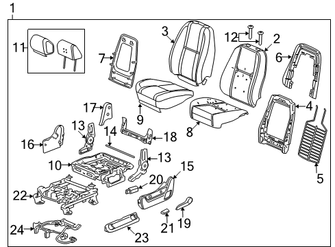 2007 Chevy Silverado 2500 HD Front Seat Components Diagram 13 - Thumbnail