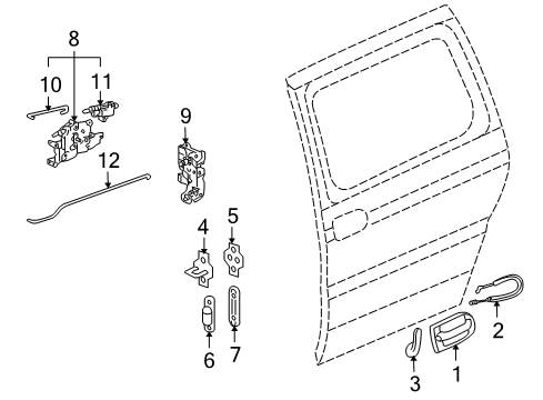 2006 Buick Terraza Lock & Hardware Diagram