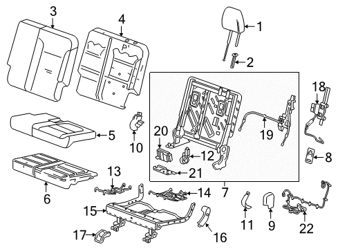 2020 Buick Enclave Seat Frame, Rear Diagram for 84620611