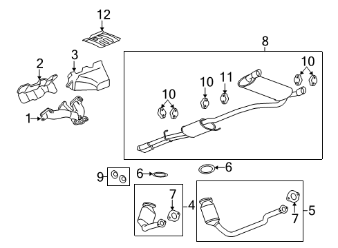 2008 Saturn Vue Exhaust Manifold Gasket Diagram for 12589048