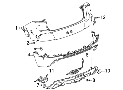 2024 Chevy Trailblazer Bumper & Components - Rear Diagram 4 - Thumbnail