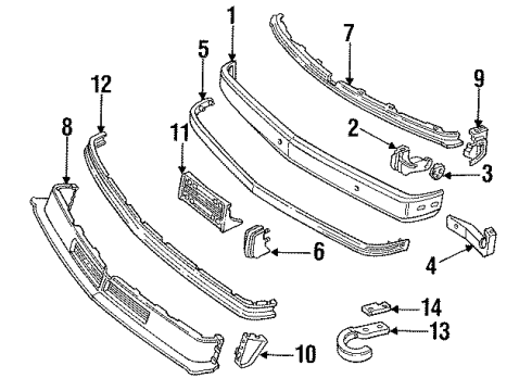 1991 Chevy C1500 Bumper & Components - Front Diagram