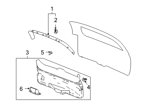 2006 Buick Rainier Handle Diagram for 15132754