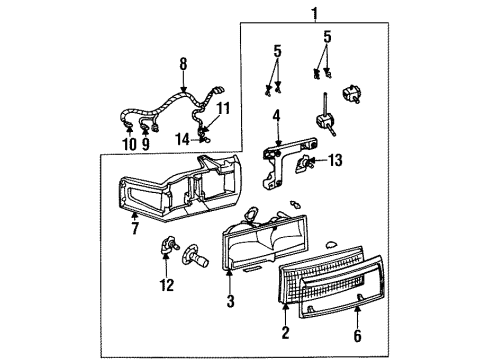 1996 Cadillac DeVille Socket & Wire Diagram for 88953356