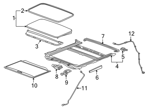 2025 Chevy Silverado 3500 HD Sunroof Diagram