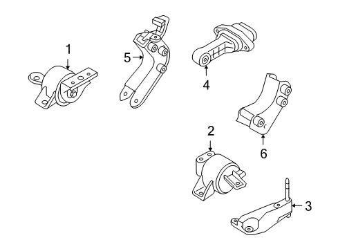 2010 Chevy Aveo Engine & Trans Mounting Diagram