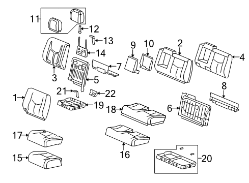 2008 Hummer H2 Seat Back Cover, Passenger Side Diagram for 19127605