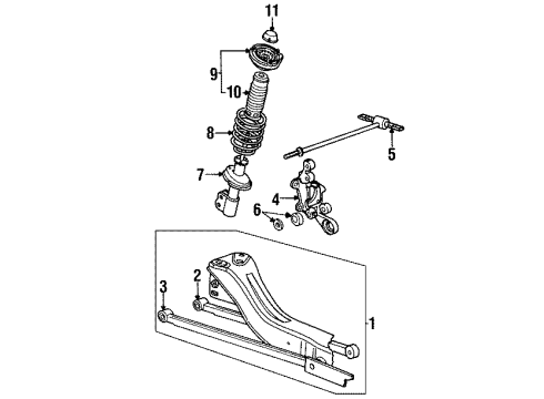 1998 Saturn SL2 Rear Suspension Components Diagram