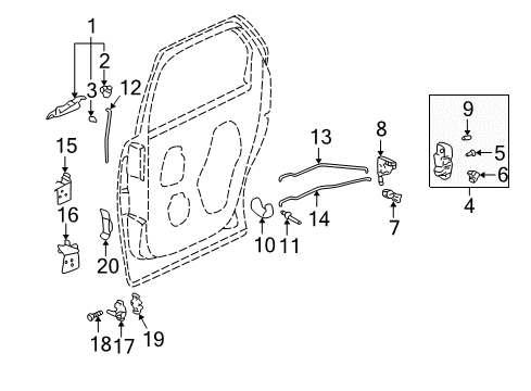 2001 Pontiac Aztek Handle, Outside Bumper Diagram for 10260637