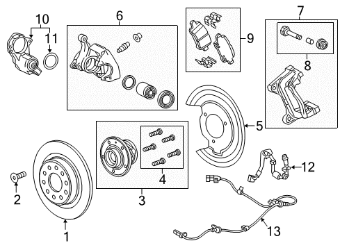 2019 Buick Regal Sportback Backing Plate, Rear Driver Side Diagram for 84145655