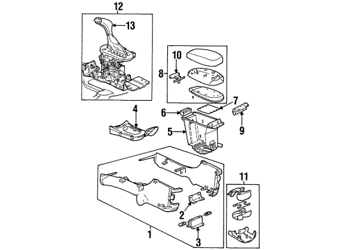 2002 Oldsmobile Intrigue Shift Knob Diagram for 10315333