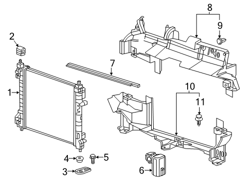 2020 Chevy Spark Radiator & Components Diagram