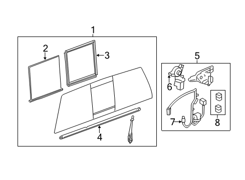 2012 Chevy Silverado 2500 HD Glass & Hardware - Back Glass Diagram 3 - Thumbnail