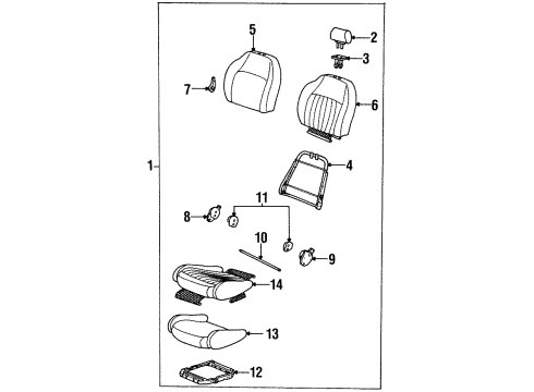 2001 Saturn SC1 Seat Back Frame, Front Passenger Side Diagram for 21045456