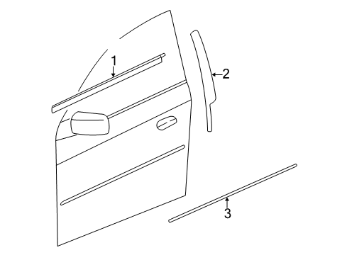 2003 Cadillac CTS Exterior Trim - Front Door Diagram