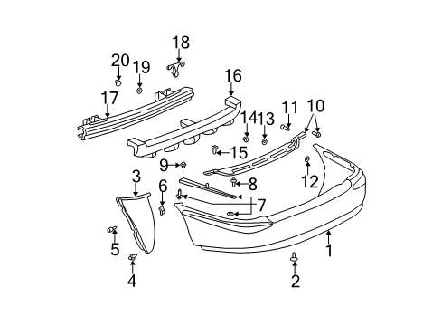 2001 Buick LeSabre Side Reinforcement Screw Diagram for 11517154