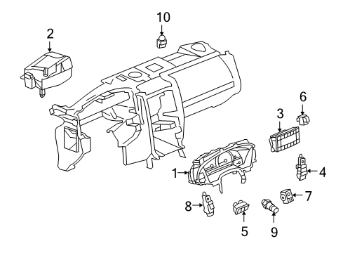 2009 Cadillac XLR Instrument Cluster Diagram for 25899013