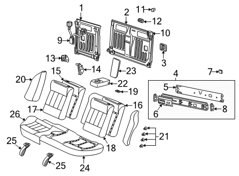 2002 Saturn L200 Rear Seat Components Diagram