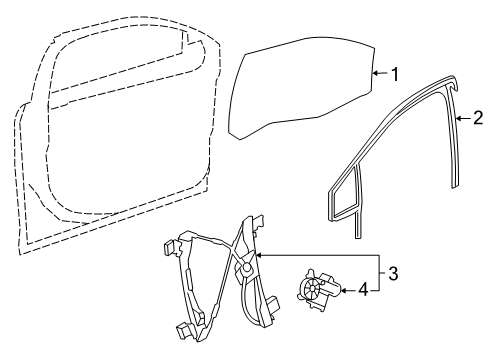 2016 Chevy Cruze Glass - Door Diagram 2 - Thumbnail
