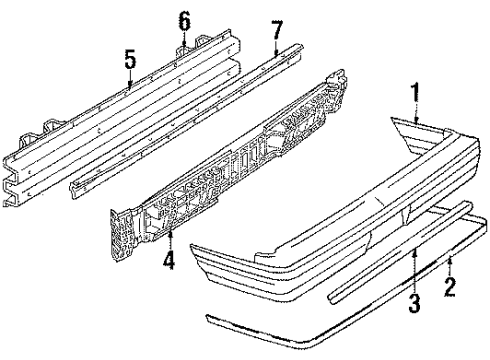 1988 Oldsmobile Cutlass Ciera Bumper & Components - Rear Diagram