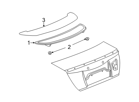 2006 Saturn Ion Spoiler, Rear Diagram for 15897038
