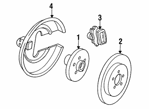1991 Chevy Lumina Caliper, Rear Diagram for 3487819