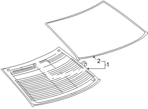 2014 Cadillac CTS Glass & Hardware - Back Glass Diagram 2 - Thumbnail