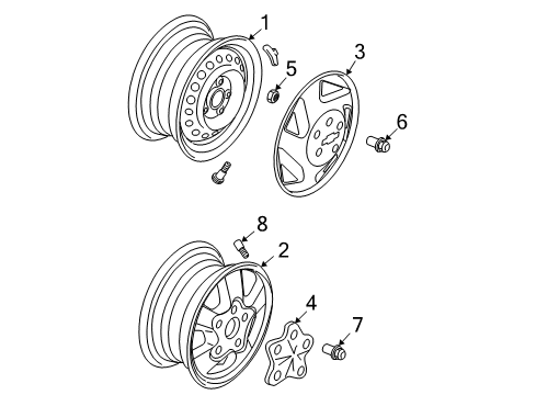 2001 Chevy Camaro Spare Wheel Diagram for 9592913