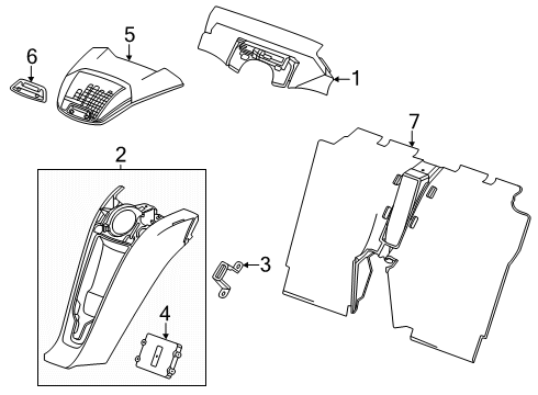 2025 Chevy Corvette Interior Trim - Rear Body Diagram 2 - Thumbnail