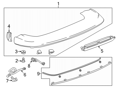 2024 Chevy Traverse Limited Rear Spoiler Diagram